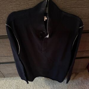 Elegant Black button up Sweater for Men